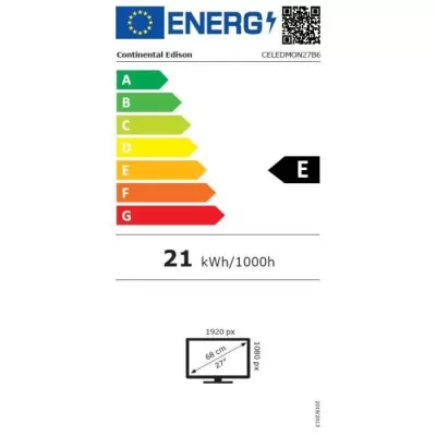 Ecran PC 27" FULL HD - Continental Edison - Haute performance