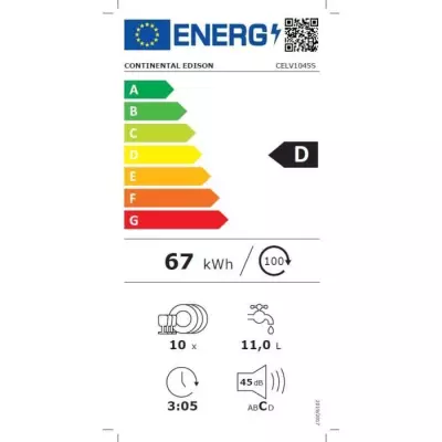 Lave-vaisselle pose libre Continental Edison - Compact et Performant