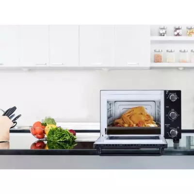 Mini-four électrique 22L noir - 1300W - Rotissoire et Convection naturelle