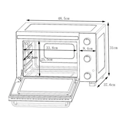 Mini-four électrique Continental Edison CEMF28B2 - Noir 28L - 1500W
