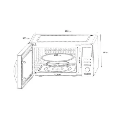 Micro-ondes combiné Continental Edison CEMO25SG13S3 - Argent - 25 L