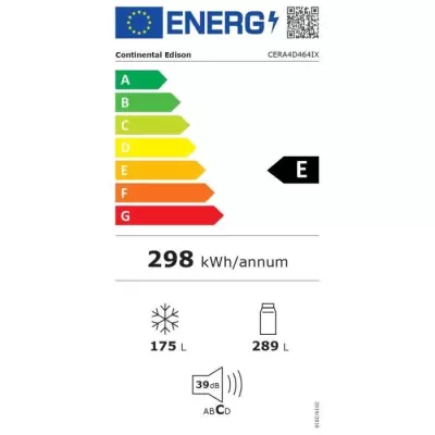 Réfrigérateur Continental Edison 4 portes - 464L - Distributeur d'eau