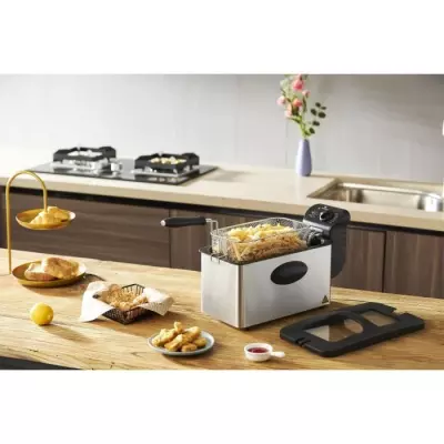 Friteuse 3 L CONTINENTAL EDISON CERFR3IN2 - 2000W - Inox - Puissante et Compacte