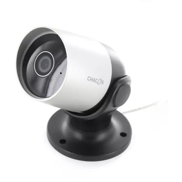 Caméra extérieure - CHACON - IPCAM-FE04 - Wi-Fi - 1080P - Compatible Google Home et Alexa - Blanc