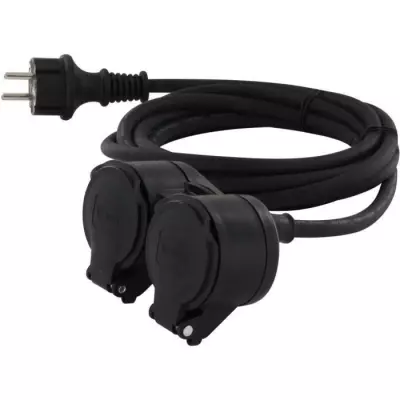 Rallonge Chacon IP44 Dual-Head 10m - H05RR-F 3x1,5mm2