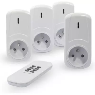 Kit de 4 prises télécommandées: contrôle on/off