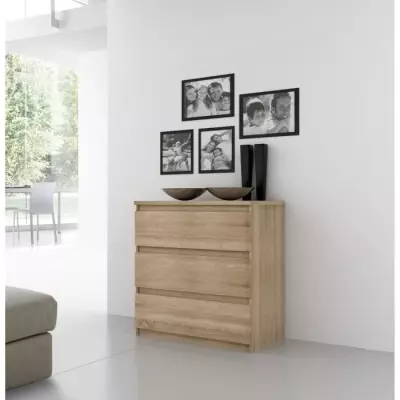 Commode CHELSEA 3 Tiroirs - Chêne naturel - Style responsable
