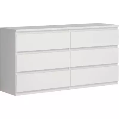 Commode CHELSEA 6 Tiroirs Blanc Mat - Éco-friendly et élégante