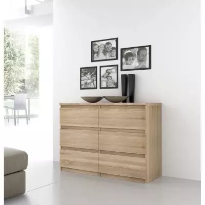 Commode CHELSEA 6 Tiroirs - Bois Certifié FSC® - L 154 x P 42,2 x H 79,9 cm