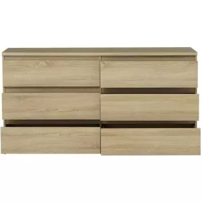 Commode CHELSEA 6 Tiroirs - Bois Certifié FSC® - L 154 x P 42,2 x H 79,9 cm