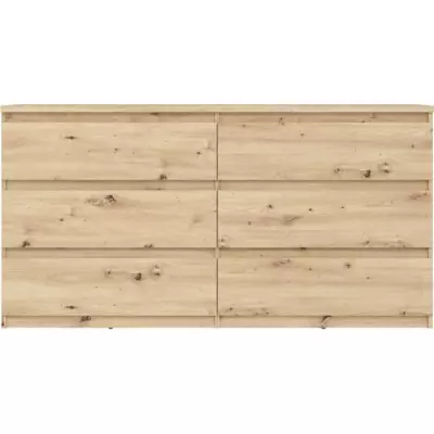 Commode CHELSEA 6 tiroirs - Décor chene artisan - L 154 cm