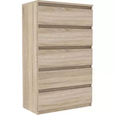 Commode CHELSEA 5 tiroirs - Chêne Sonoma - Organisation optimale