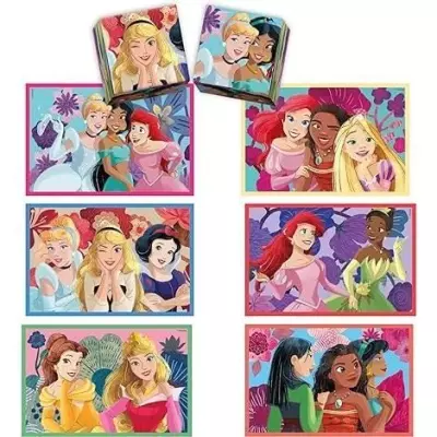 Clementoni Edukit Disney Princesses - Coffret 4 en 1 - 2 puzzles, 1 mémo & 1 jeu de 6 cubes