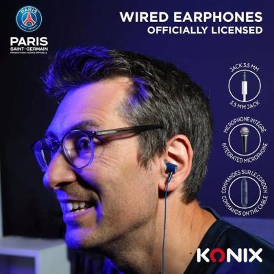 Écouteurs Konix PSG Bleu - Haut-parleurs 10 mm - Microphone intégré - Jack 3,5 mm - Câble 1,4 m