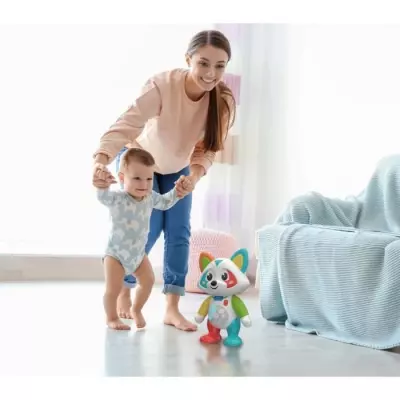 Baby Clementoni - Oliver, le raton-laveur joueur interactif - 4 modes de jeux