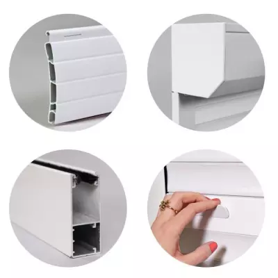 Volet roulant manuel blanc pour porte L100 x H220 cm - PVC