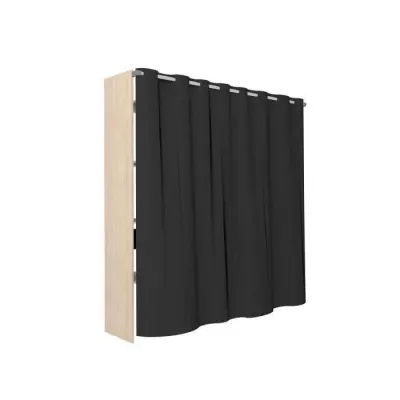 Dressing ARTIC avec rideau - 2 colonnes - Chene Jackson et noir