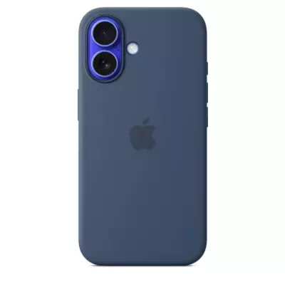 Coque iPhone 16 en silicone avec MagSafe et Denim - Ultra pratique!