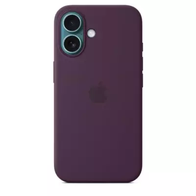Coque iPhone 16 en silicone avec MagSafe - Plum