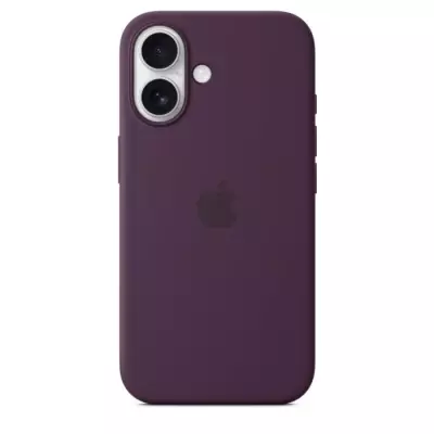 Coque iPhone 16 en silicone avec MagSafe - Plum