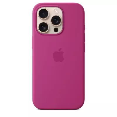 Coque iPhone 16 Pro en silicone avec MagSafe - Fuchsia