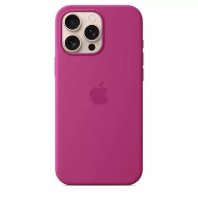 Coque silicone MagSafe pour iPhone 16 Pro Max - Fuchsia