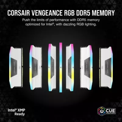 CORSAIR Vengeance RGB DDR5 - 32Go 5200MHz Blanc