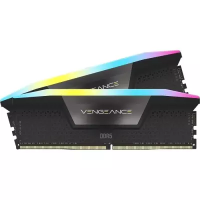 Mémoire RAM CORSAIR Vengeance RGB DDR5 64Go (2x32Go) 6400MHz - Noir