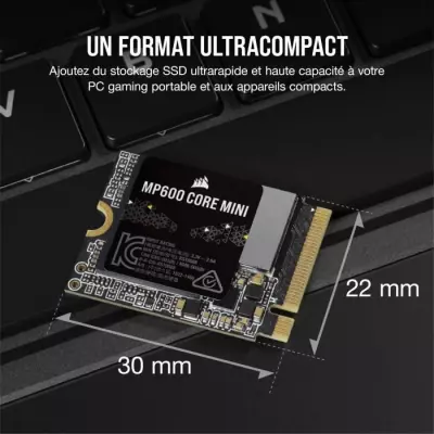 SSD interne CORSAIR MP600 Core Mini 1To - Jusqu'à 5.000 Mo/s