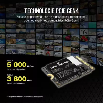 SSD interne CORSAIR MP600 Core Mini 1To - Jusqu'à 5.000 Mo/s