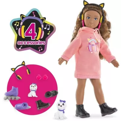 Poupée mannequin Corolle Melody Music & Mode - 28 cm - 4 accessoires