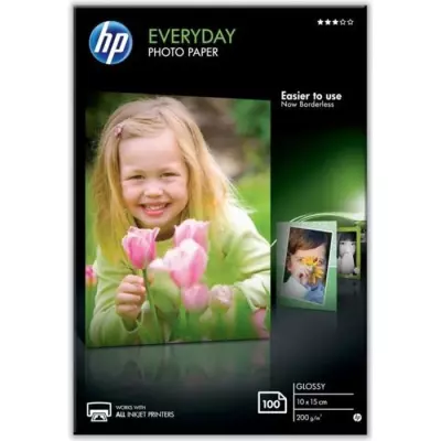 HP Papier photo Everyday, brillant, 200 g/m2, 10 x 15 cm (101 x 152 mm), 100 feuilles