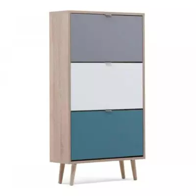 Armoire à chaussures Finori C-uba 42 Chêne Sonoma et tricolore