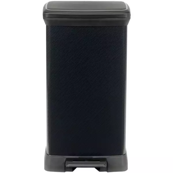 CURVER Decobin Poubelle a pédale rectangulaire - 50 L - Noir carbone