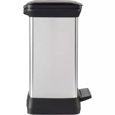 Poubelle Rectangle DECO BIN CURVER 50L Gris Métallisé 