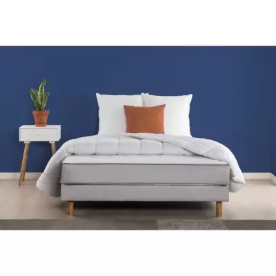 Pack zen pour une nuit parfaite - Matelas + sommier 160x200 + couette + 2 oreillers - 5 zones - Ferme - DEKO DREAM Zen