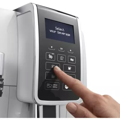 Machine expresso automatique avec broyeur - DELONGHI Dinamica ECAM350.35.W - Blanc