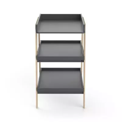 Table à langer TSUGA en bois massif et MDF - Gris graphite 