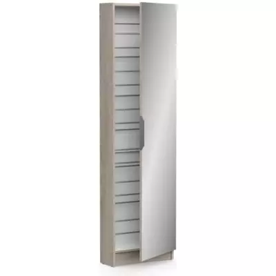 Armoire à chaussures ZAPATERO - Décor Chêne et Noir - 12 Paires
