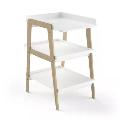 Table à langer TSUGA - Bois massif et MDF - Blanc mat
