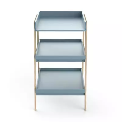 Table à langer TSUGA en bois massif et MDF - Bleu orage