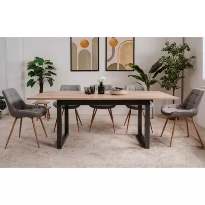 Table à manger extensible - Chêne Sonoma/Anthracite - 160-200 cm