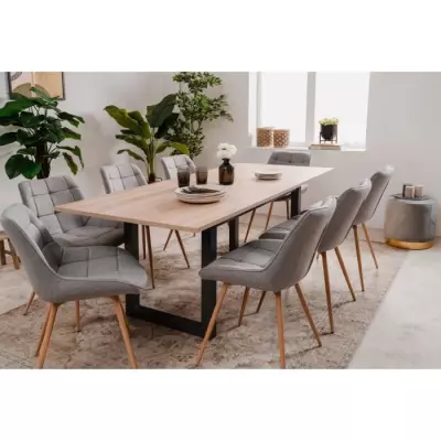 Table à manger extensible - Chêne Sonoma/Anthracite - 160-200 cm