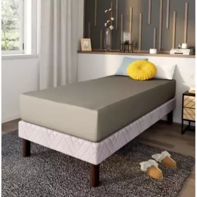 Drap Housse Dodo Antibactérien Taupe 90x190 cm - Bonnet 32 cm