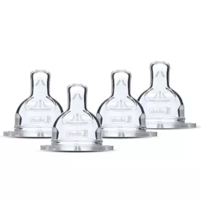Tétines plates DODIE Sensation - Lot de 4 - Débit 2 Tétines plates DODIE Sensation - Lot de 4 - Débit 2
