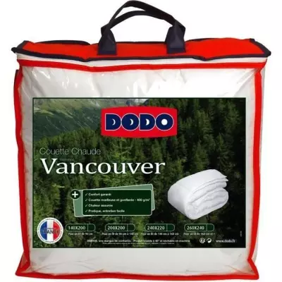 Couette chaude Vancouver 200x200 cm - Blanc DODO