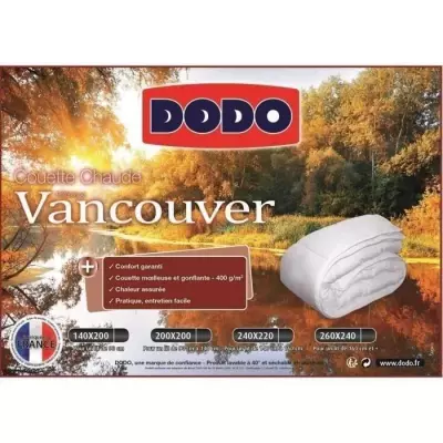 Couette chaude Vancouver 220x240 cm blanc - DODO