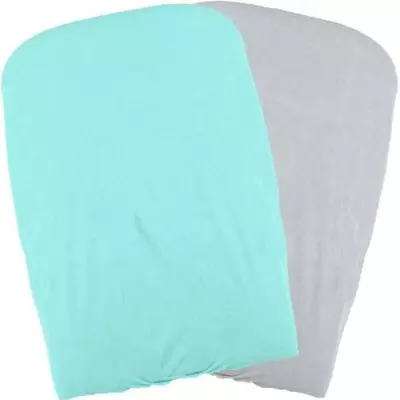 Lot 2 Housses matelas à langer - Aqua/Perle - 50 x 75 cm