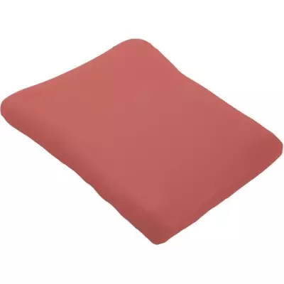 Lot de 2 housses de matelas à langer en éponge bouclette - Blanc / Terracotta
