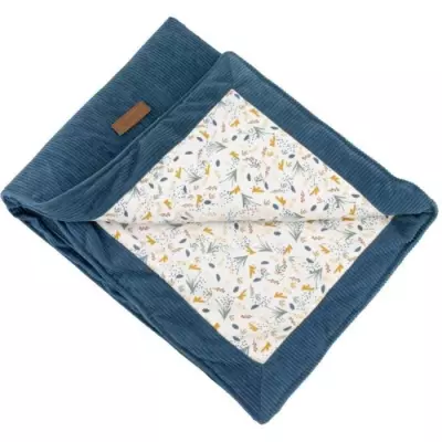 Couverture double face DOMIVA AU FIL DE L'EAU - Indigo 75 x 100 cm